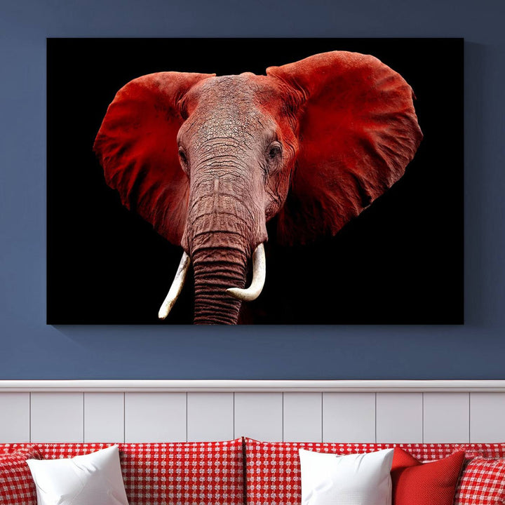 Elephant Portrait Canvas Print, Extra Large Animal Wall Art, Big Elephant Art Wall Decor