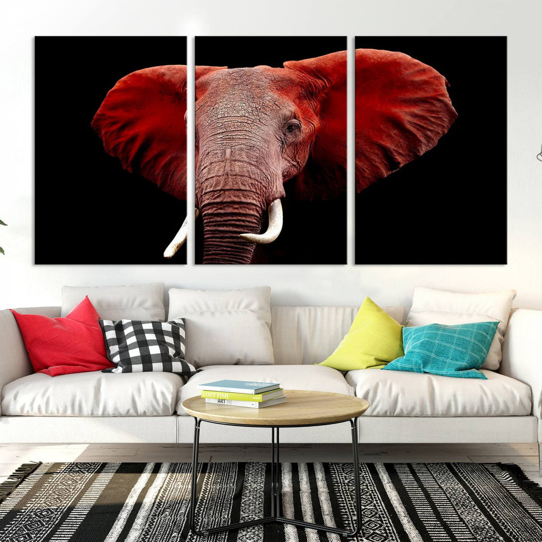 Elephant Portrait Canvas Print, Extra Large Animal Wall Art, Big Elephant Art Wall Decor