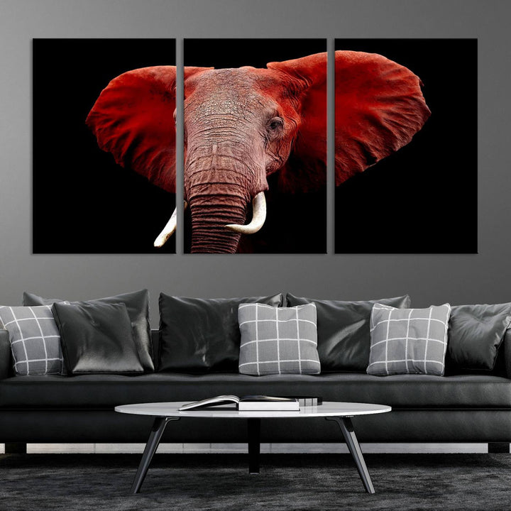 Elephant Portrait Canvas Print, Extra Large Animal Wall Art, Big Elephant Art Wall Decor