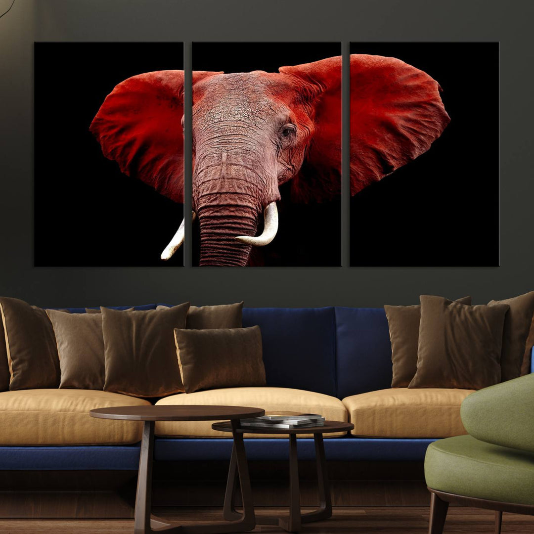 Elephant Portrait Canvas Print, Extra Large Animal Wall Art, Big Elephant Art Wall Decor