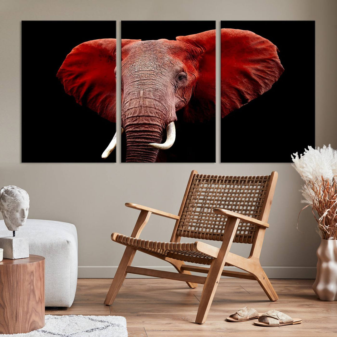 Elephant Portrait Canvas Print, Extra Large Animal Wall Art, Big Elephant Art Wall Decor