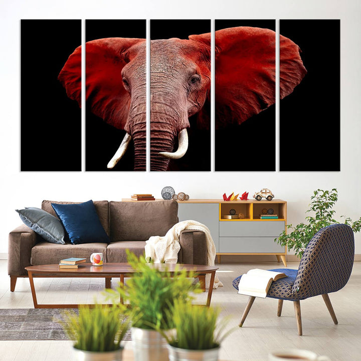 Elephant Portrait Canvas Print, Extra Large Animal Wall Art, Big Elephant Art Wall Decor