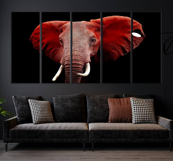 Elephant Portrait Canvas Print, Extra Large Animal Wall Art, Big Elephant Art Wall Decor