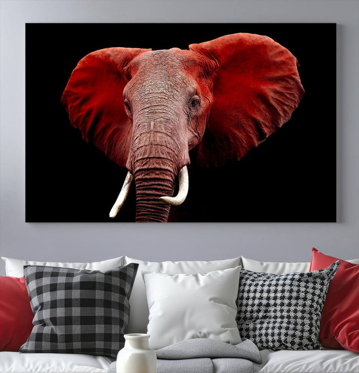 Elephant Portrait Canvas Print, Extra Large Animal Wall Art, Big Elephant Art Wall Decor