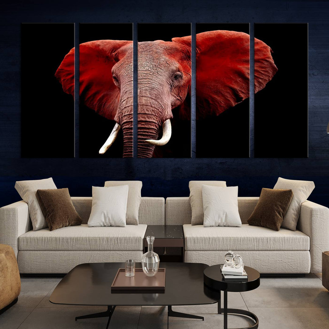 Elephant Portrait Canvas Print, Extra Large Animal Wall Art, Big Elephant Art Wall Decor