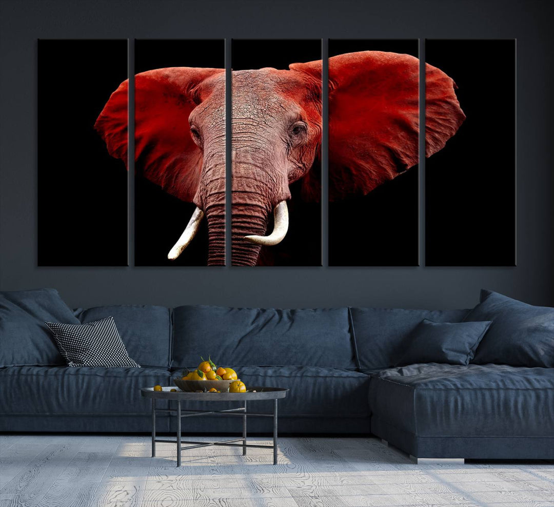 Elephant Portrait Canvas Print, Extra Large Animal Wall Art, Big Elephant Art Wall Decor