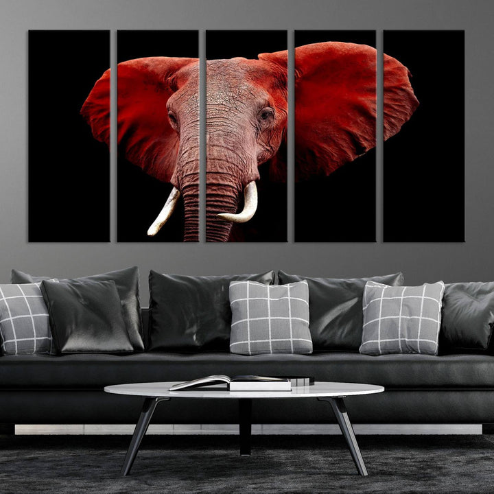 Elephant Portrait Canvas Print, Extra Large Animal Wall Art, Big Elephant Art Wall Decor