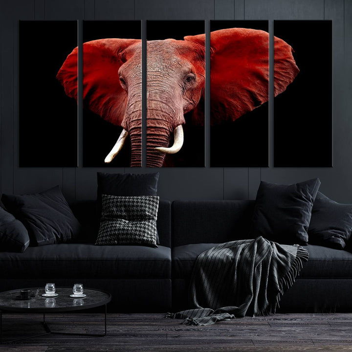 Elephant Portrait Canvas Print, Extra Large Animal Wall Art, Big Elephant Art Wall Decor