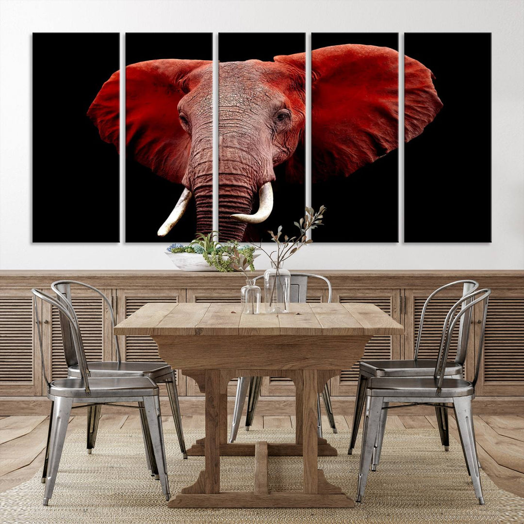 Elephant Portrait Canvas Print, Extra Large Animal Wall Art, Big Elephant Art Wall Decor