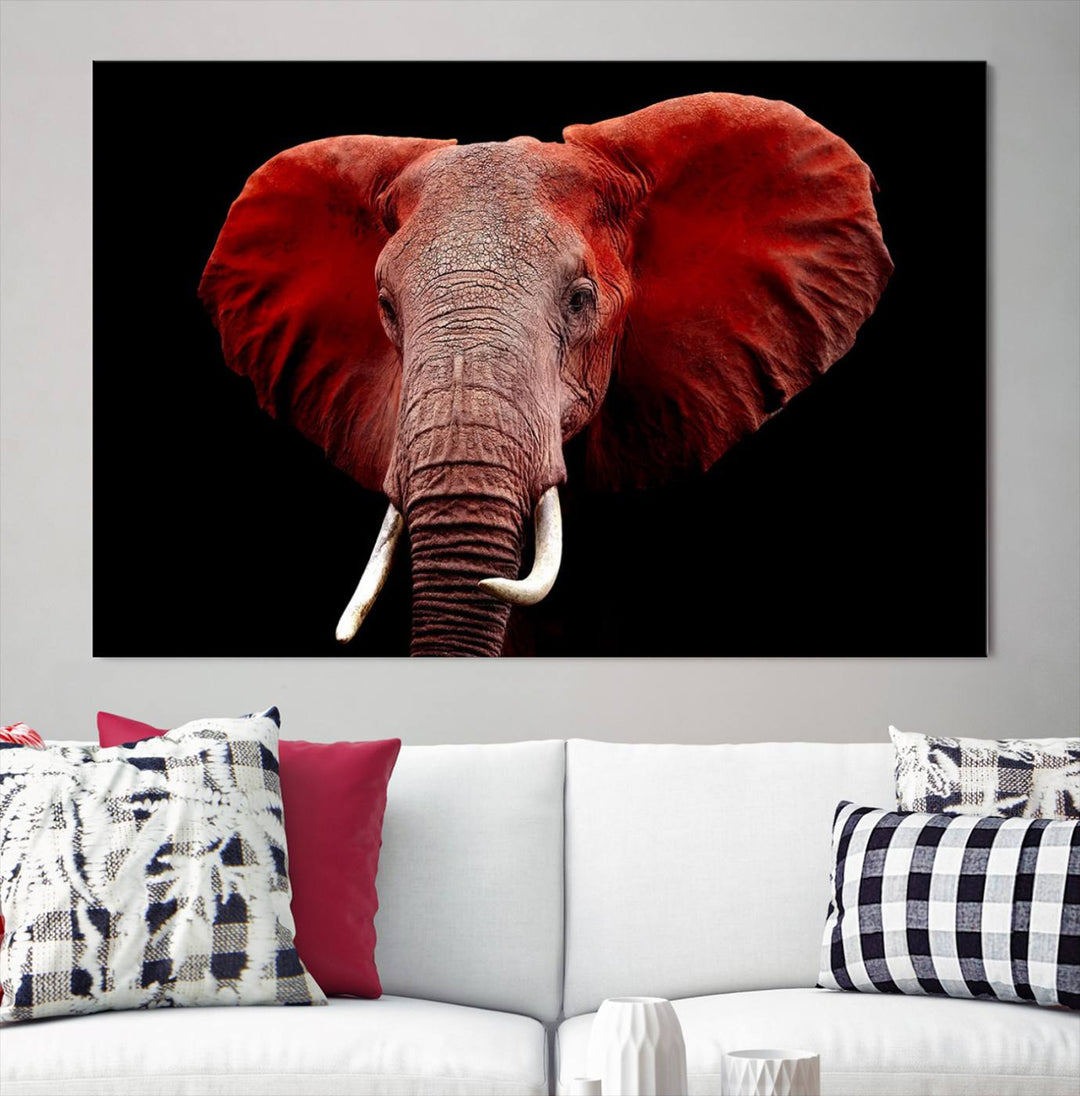 Elephant Portrait Canvas Print, Extra Large Animal Wall Art, Big Elephant Art Wall Decor