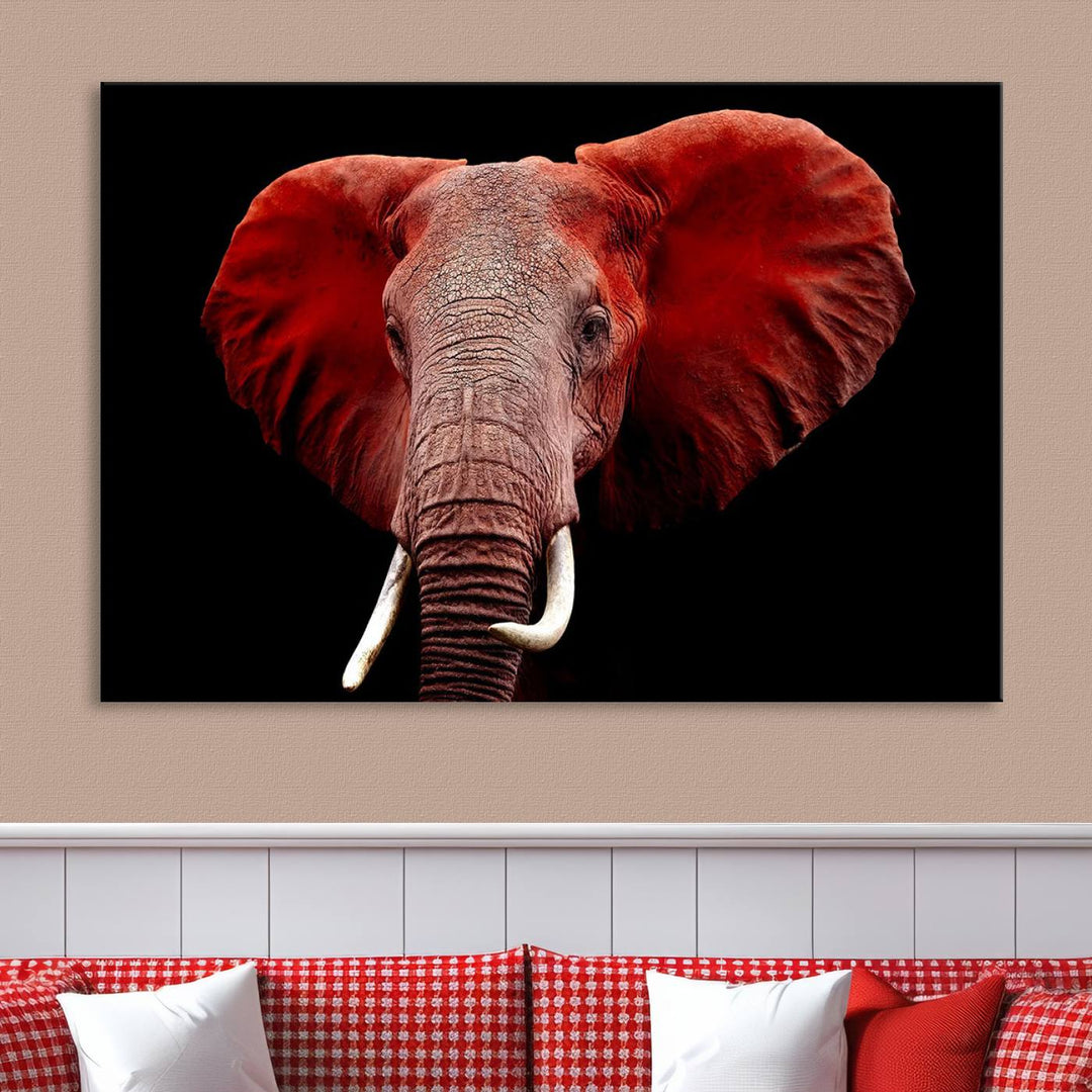 Elephant Portrait Canvas Print, Extra Large Animal Wall Art, Big Elephant Art Wall Decor