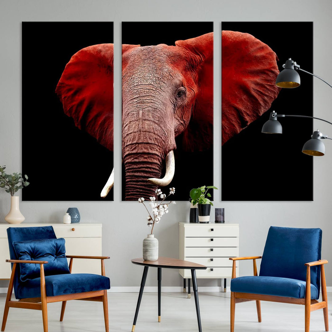 Elephant Portrait Canvas Print, Extra Large Animal Wall Art, Big Elephant Art Wall Decor