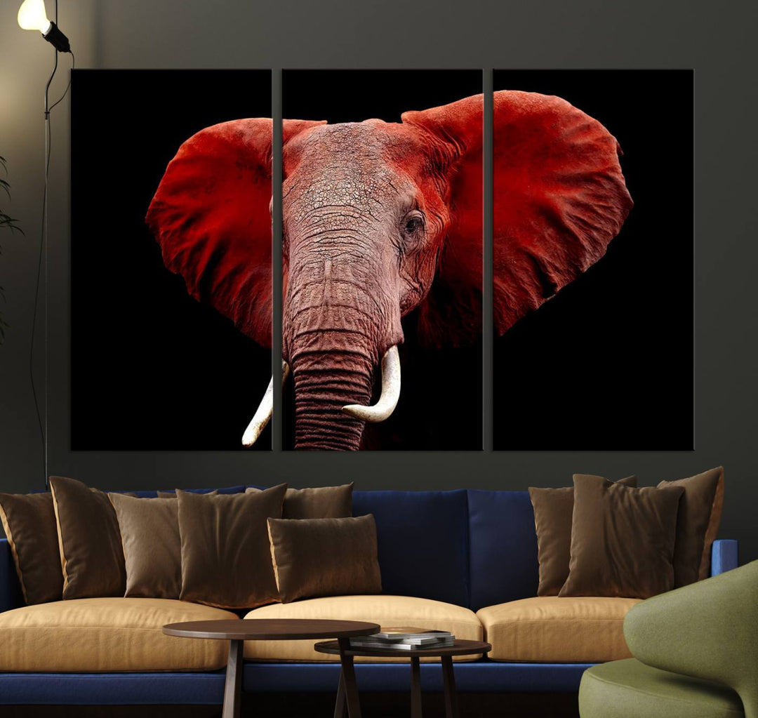 Elephant Portrait Canvas Print, Extra Large Animal Wall Art, Big Elephant Art Wall Decor