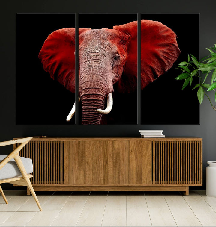 Elephant Portrait Canvas Print, Extra Large Animal Wall Art, Big Elephant Art Wall Decor