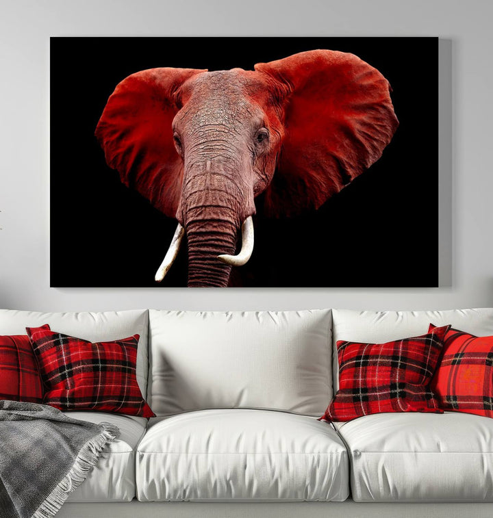 Elephant Portrait Canvas Print, Extra Large Animal Wall Art, Big Elephant Art Wall Decor