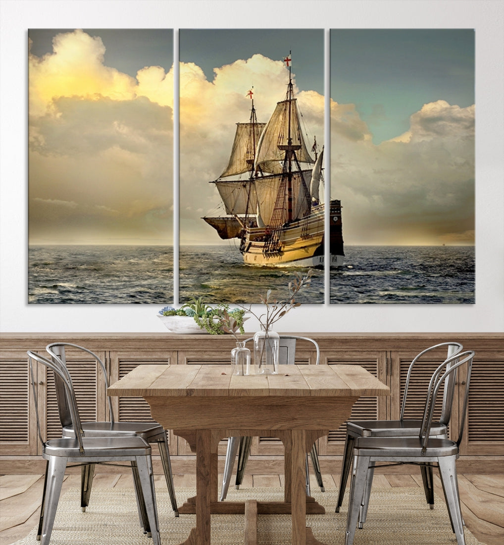 English War Ship Giclee Canvas Extra Large Wall Art Print