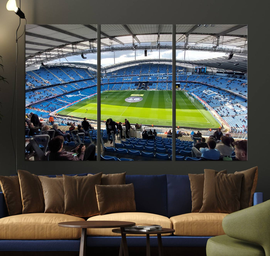 Etihad Football Stadium Wall Art Canvas Print, Etihad Soccer Stadium Print