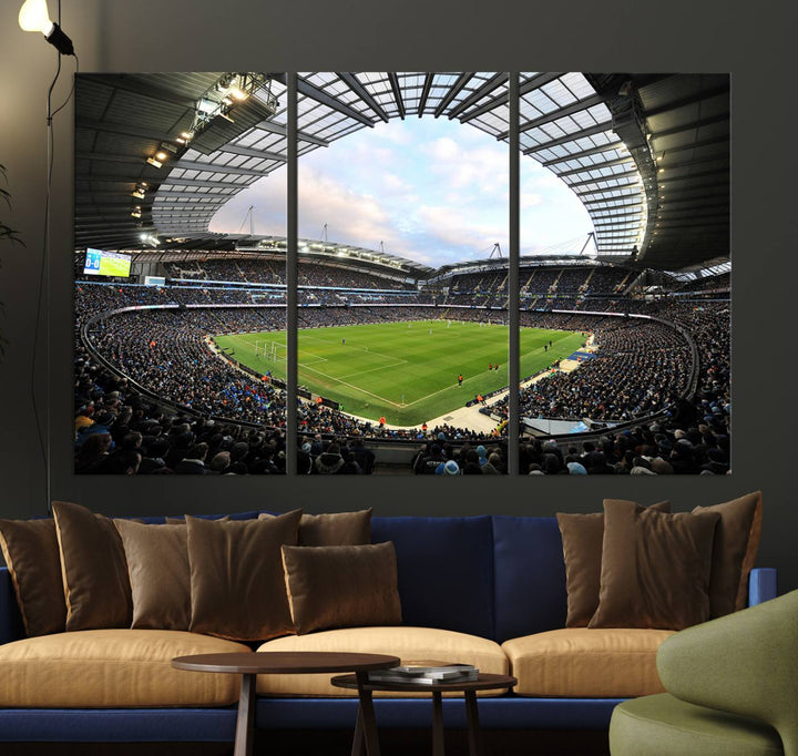 Etihad Football Stadium Wall Art Canvas Print, Etihad Soccer Stadium Print