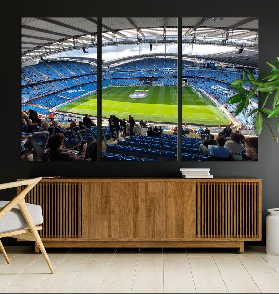 Etihad Football Stadium Wall Art Canvas Print, Etihad Soccer Stadium Print