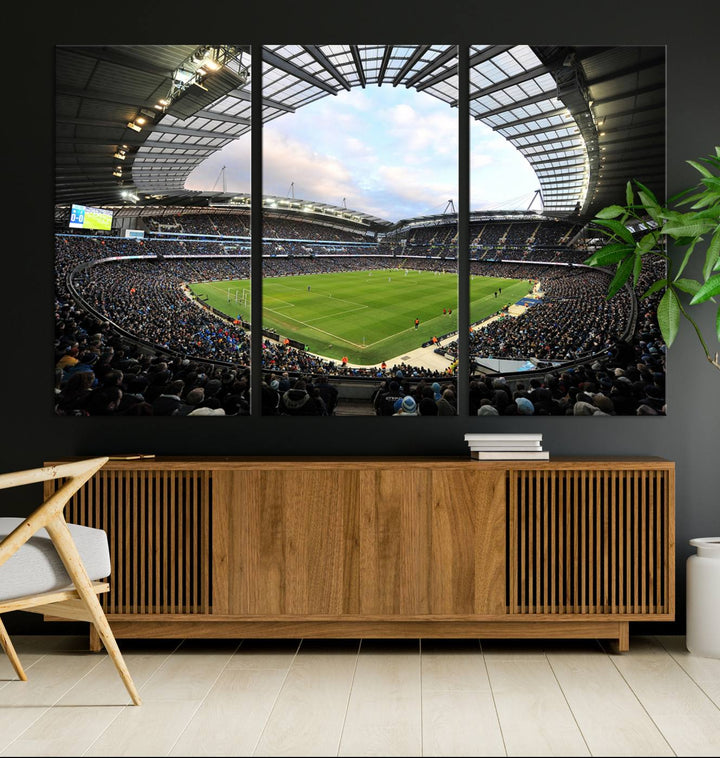 Etihad Football Stadium Wall Art Canvas Print, Etihad Soccer Stadium Print