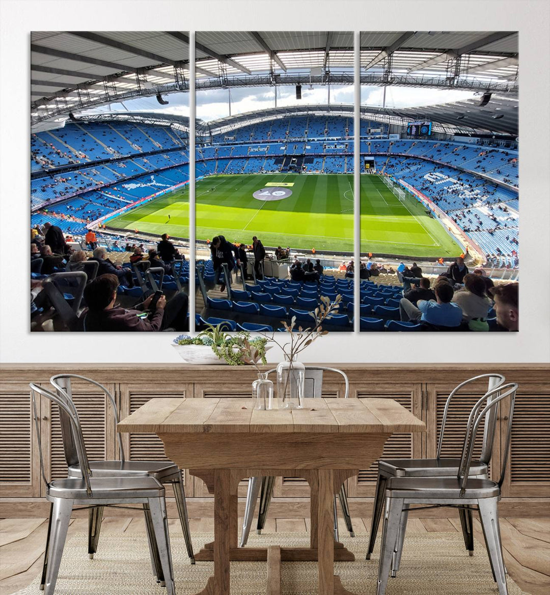 Etihad Football Stadium Wall Art Canvas Print, Etihad Soccer Stadium Print