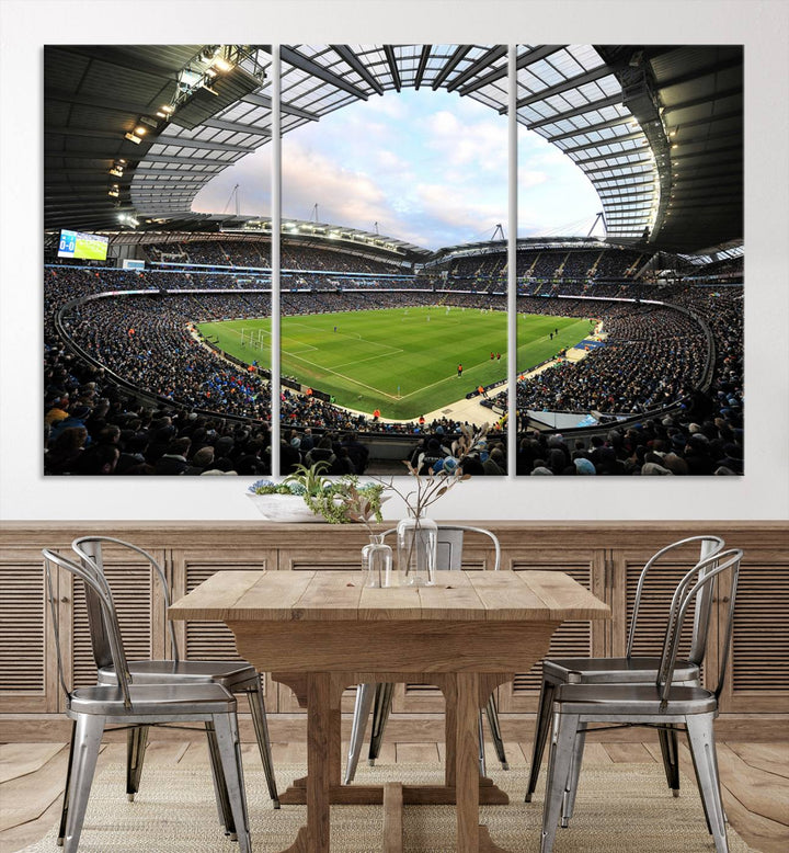 Etihad Football Stadium Wall Art Canvas Print, Etihad Soccer Stadium Print