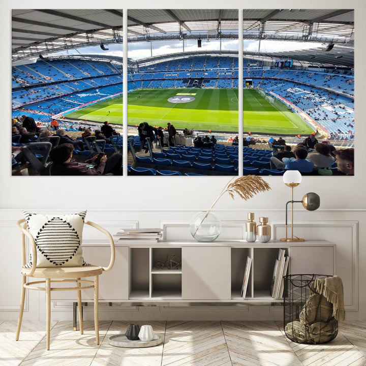 Etihad Football Stadium Wall Art Canvas Print, Etihad Soccer Stadium Print