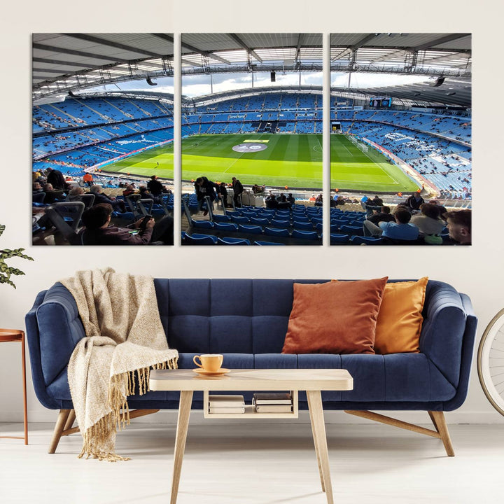 Etihad Football Stadium Wall Art Canvas Print, Etihad Soccer Stadium Print