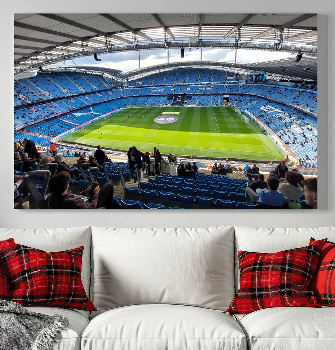 Etihad Football Stadium Wall Art Canvas Print, Etihad Soccer Stadium Print