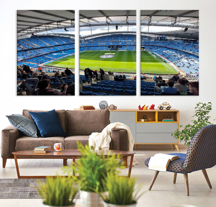 Etihad Football Stadium Wall Art Canvas Print, Etihad Soccer Stadium Print