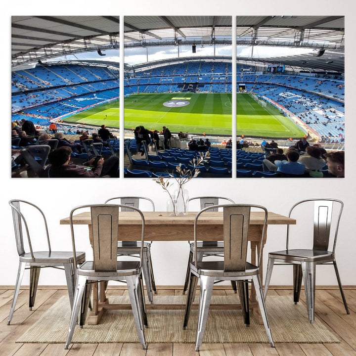 Etihad Football Stadium Wall Art Canvas Print, Etihad Soccer Stadium Print