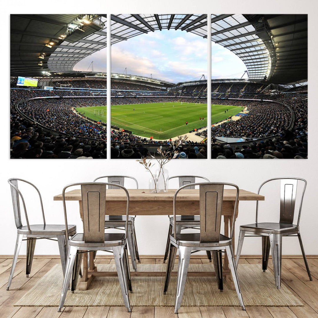 Etihad Football Stadium Wall Art Canvas Print, Etihad Soccer Stadium Print