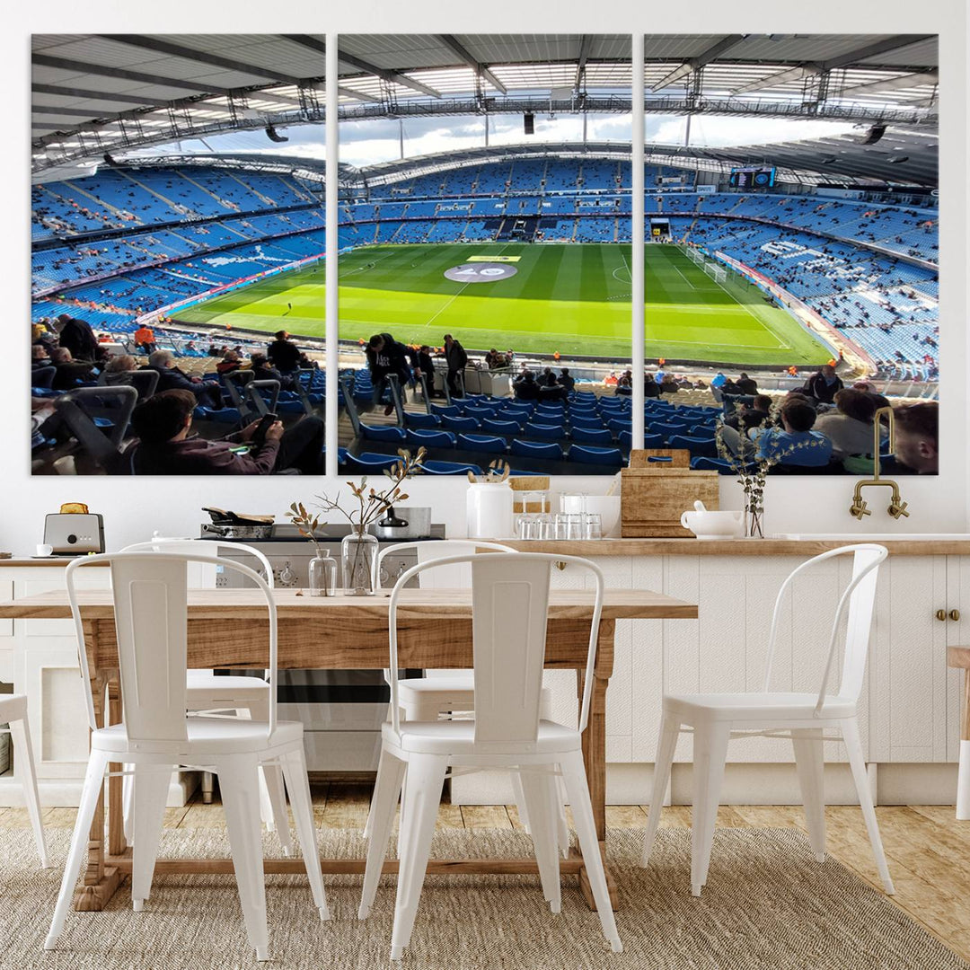 Etihad Football Stadium Wall Art Canvas Print, Etihad Soccer Stadium Print