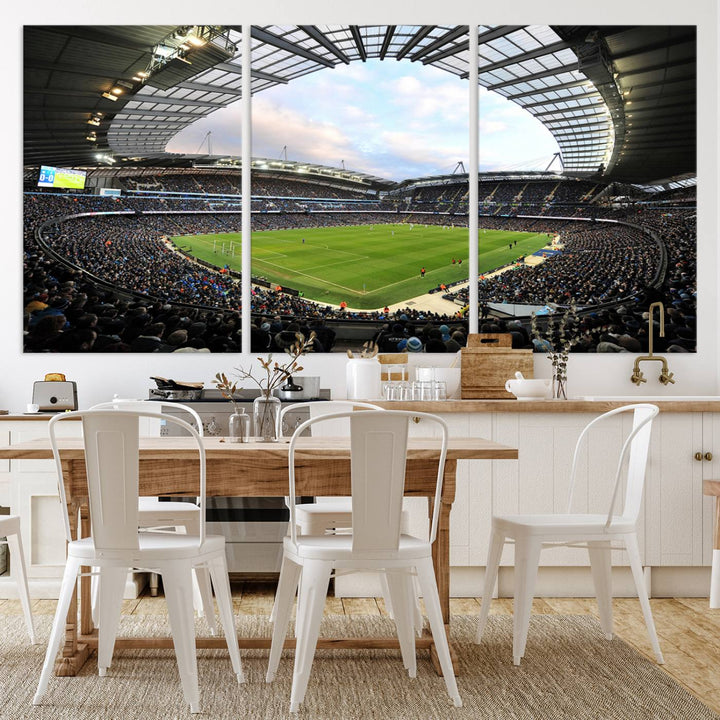 Etihad Football Stadium Wall Art Canvas Print, Etihad Soccer Stadium Print