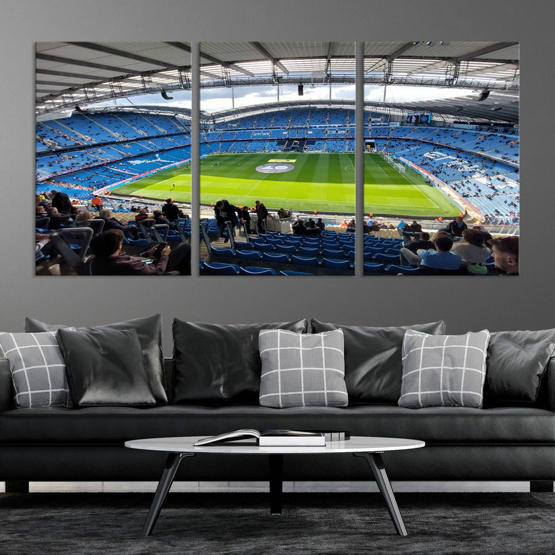 Etihad Football Stadium Wall Art Canvas Print, Etihad Soccer Stadium Print