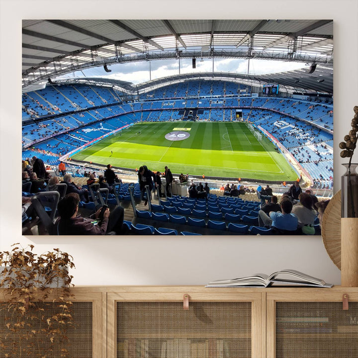 Etihad Football Stadium Wall Art Canvas Print, Etihad Soccer Stadium Print