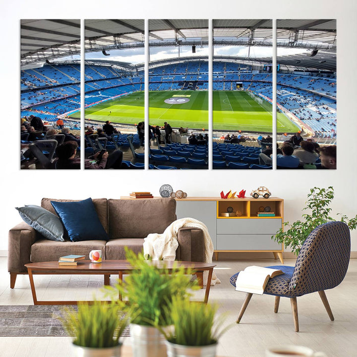 Etihad Football Stadium Wall Art Canvas Print, Etihad Soccer Stadium Print