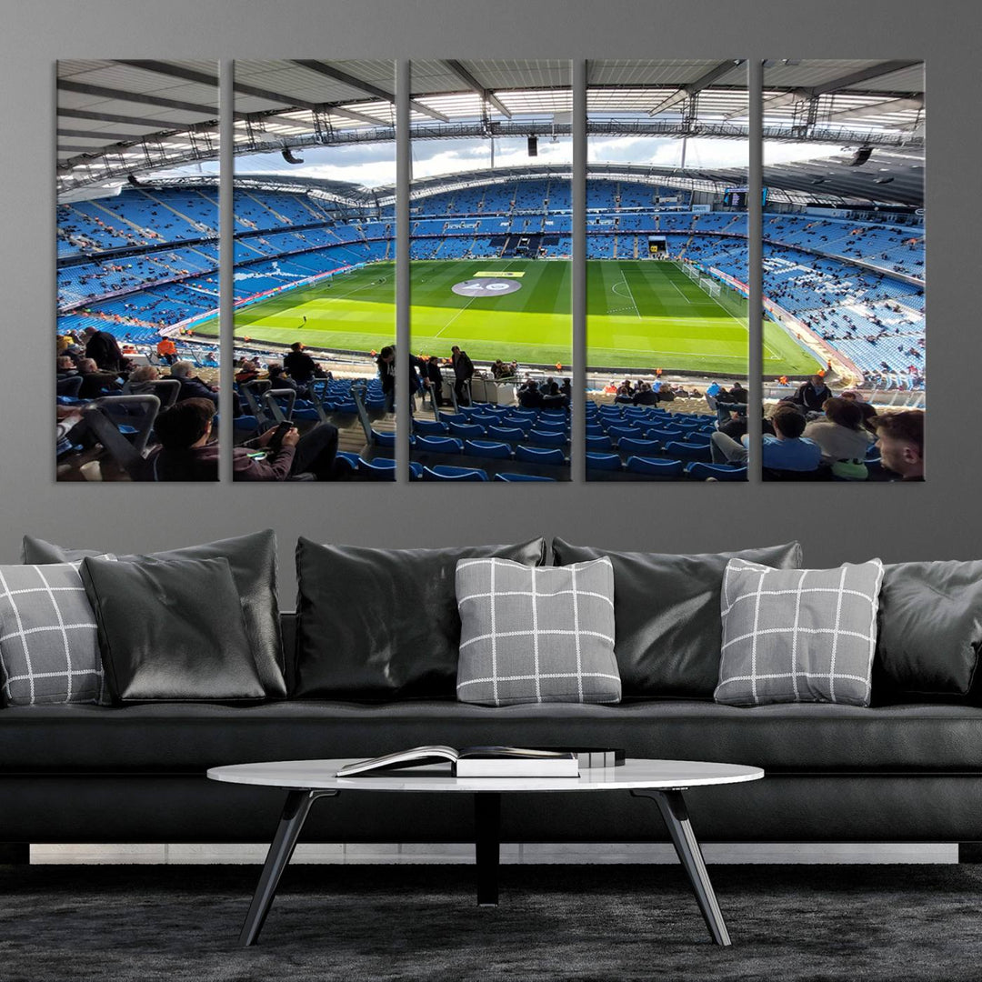 Etihad Football Stadium Wall Art Canvas Print, Etihad Soccer Stadium Print