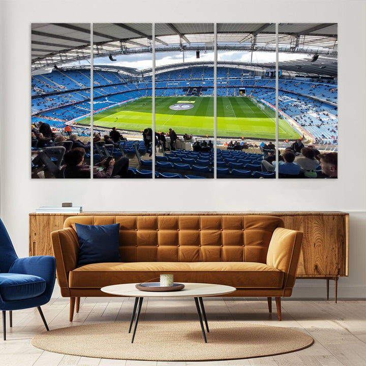 Etihad Football Stadium Wall Art Canvas Print, Etihad Soccer Stadium Print