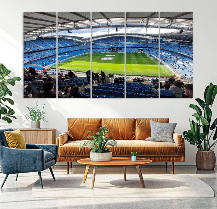 Etihad Football Stadium Wall Art Canvas Print, Etihad Soccer Stadium Print