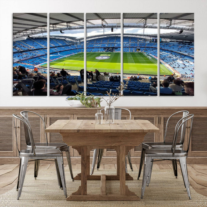 Etihad Football Stadium Wall Art Canvas Print, Etihad Soccer Stadium Print