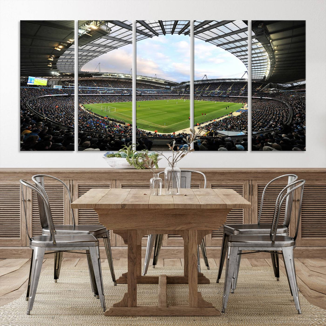 Etihad Football Stadium Wall Art Canvas Print, Etihad Soccer Stadium Print