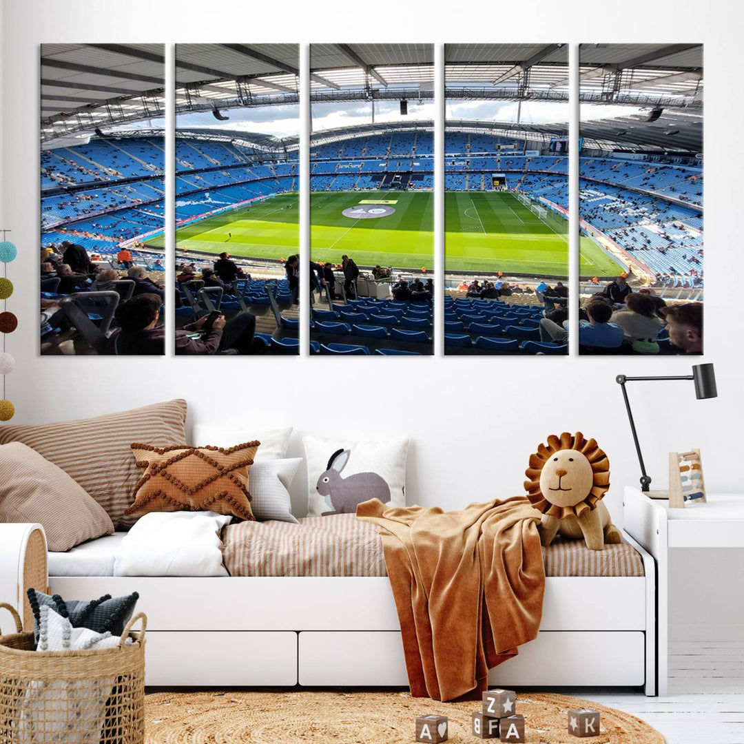 Etihad Football Stadium Wall Art Canvas Print, Etihad Soccer Stadium Print