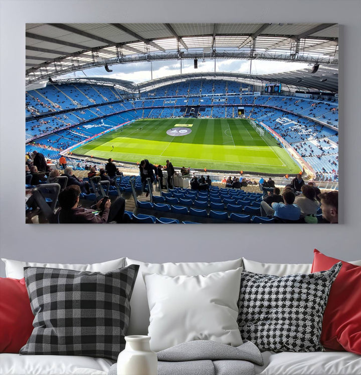 Etihad Football Stadium Wall Art Canvas Print, Etihad Soccer Stadium Print