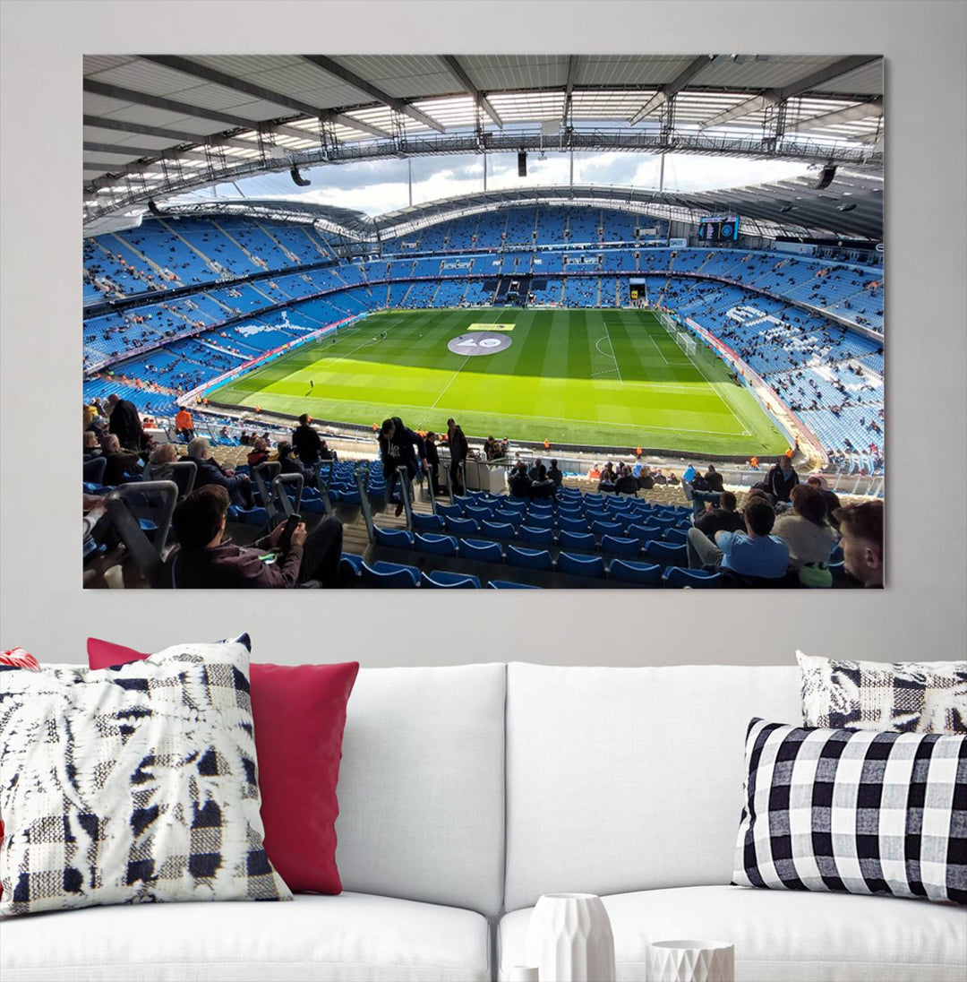 Etihad Football Stadium Wall Art Canvas Print, Etihad Soccer Stadium Print