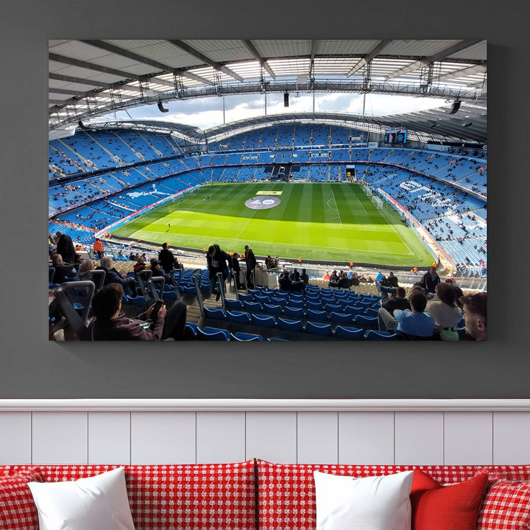 Etihad Football Stadium Wall Art Canvas Print, Etihad Soccer Stadium Print