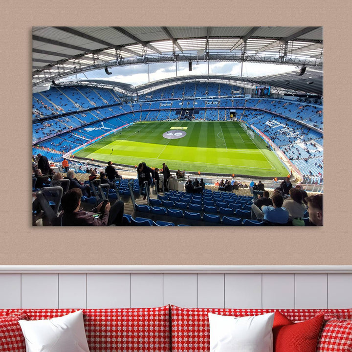 Etihad Football Stadium Wall Art Canvas Print, Etihad Soccer Stadium Print