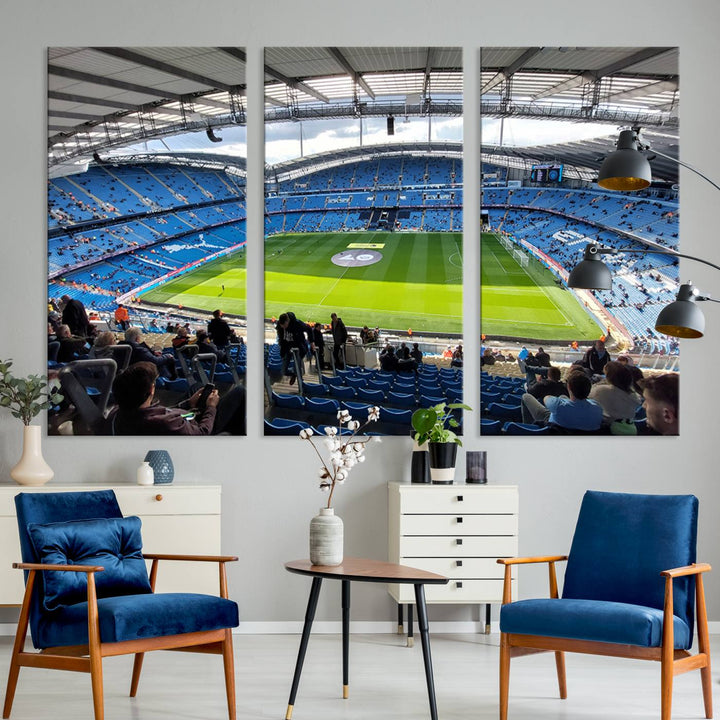 Etihad Football Stadium Wall Art Canvas Print, Etihad Soccer Stadium Print