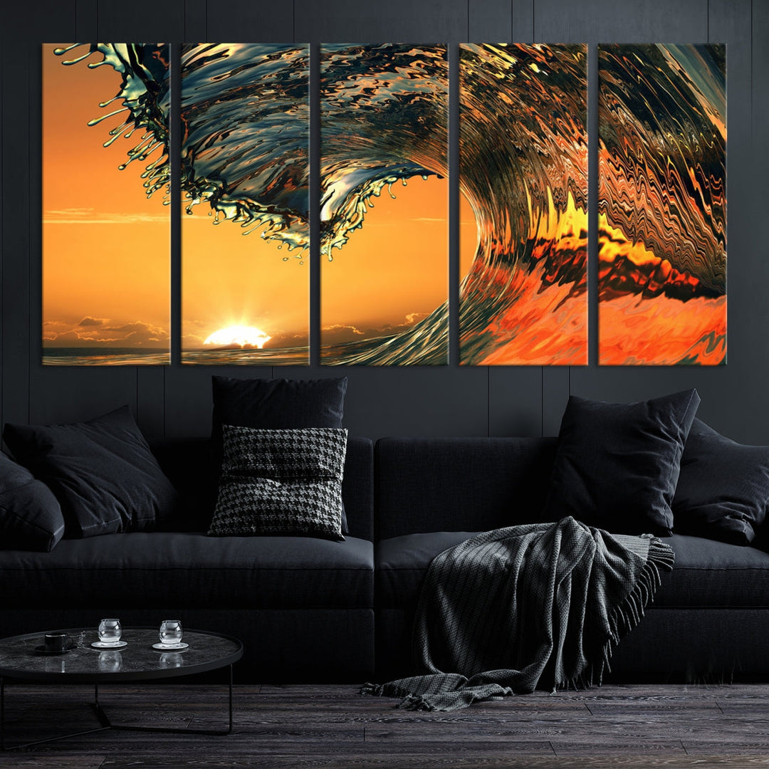 Excellent Shot of Ocean Wave Rip Curl Surf Wall Decor Canvas Print Framed