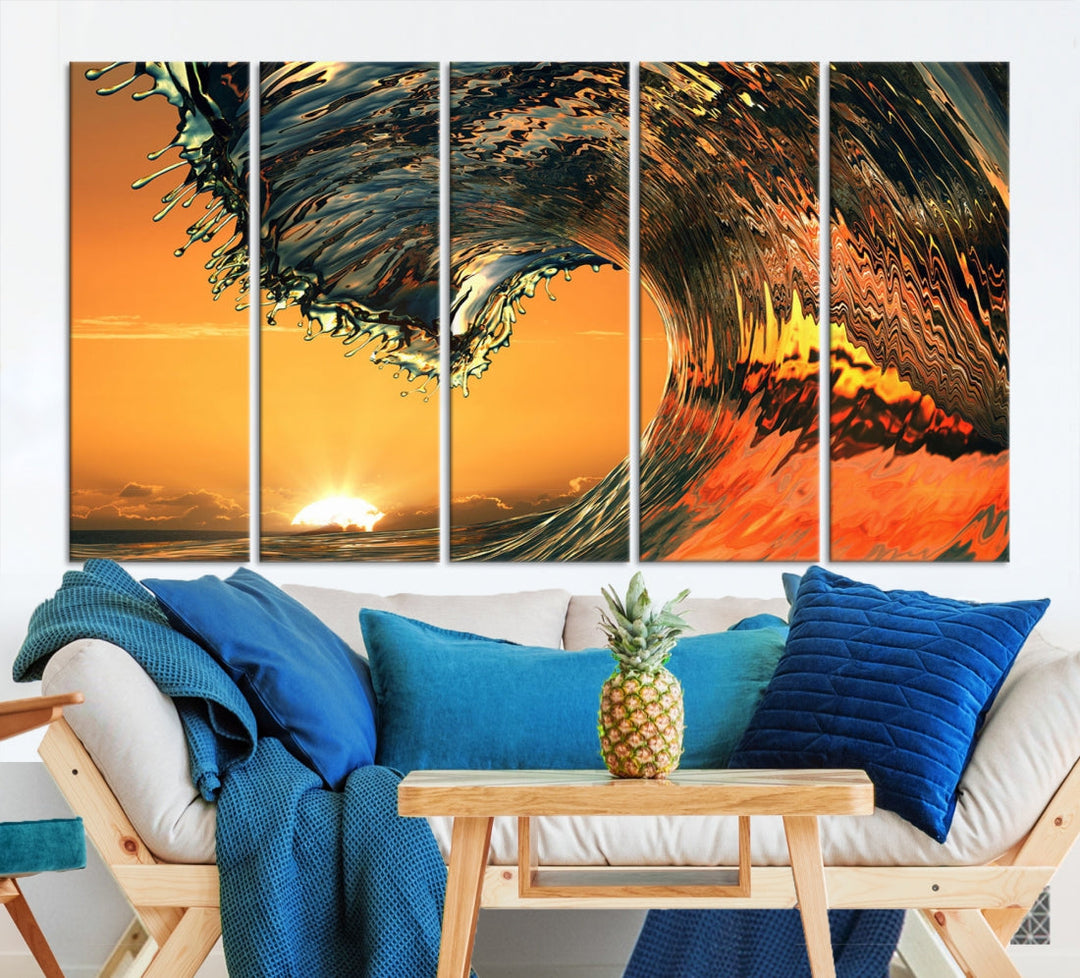 Excellent Shot of Ocean Wave Rip Curl Surf Wall Decor Canvas Print Framed